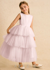 Azazie Marshmallow Blushing Pink Ball-Gown Bow Tulle Dress blushing_pink