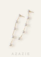 Vintage Pearl Tassel Earrings  gold