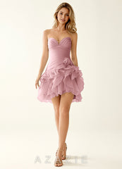 Rentina Dusty Pink Ball Gowns Tulle Mini Dress