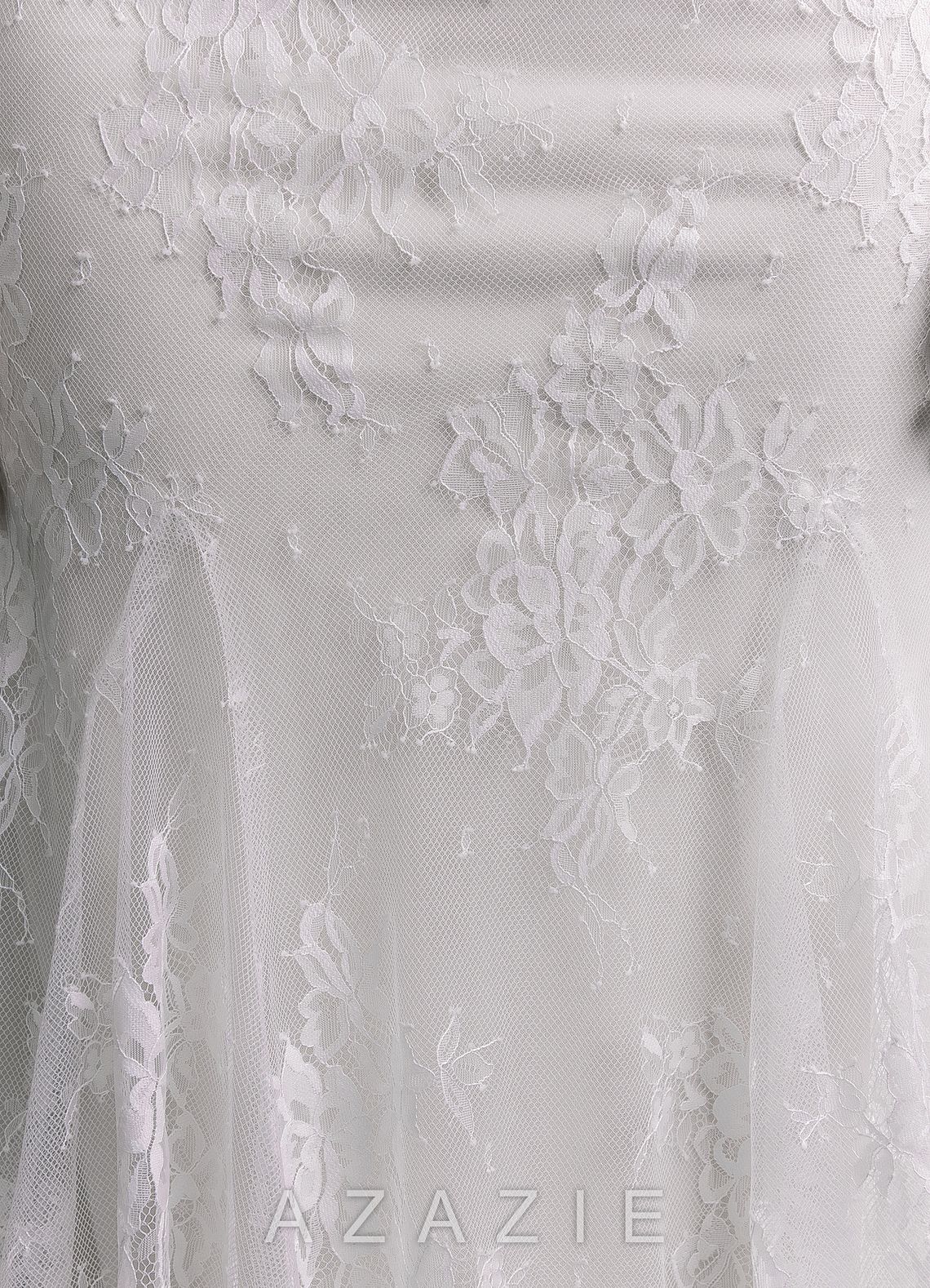 Azazie Dawna Diamond White Mermaid Strapless Lace Dress