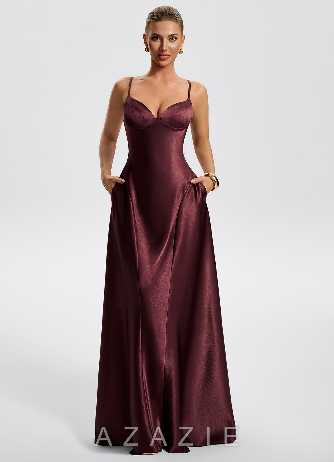 Noreen {color} A-Line Maxi Dress  sp_cabernet_#cn472