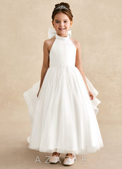 Azazie Bev Ivory A-Line Convertible Tulle Dress ivory