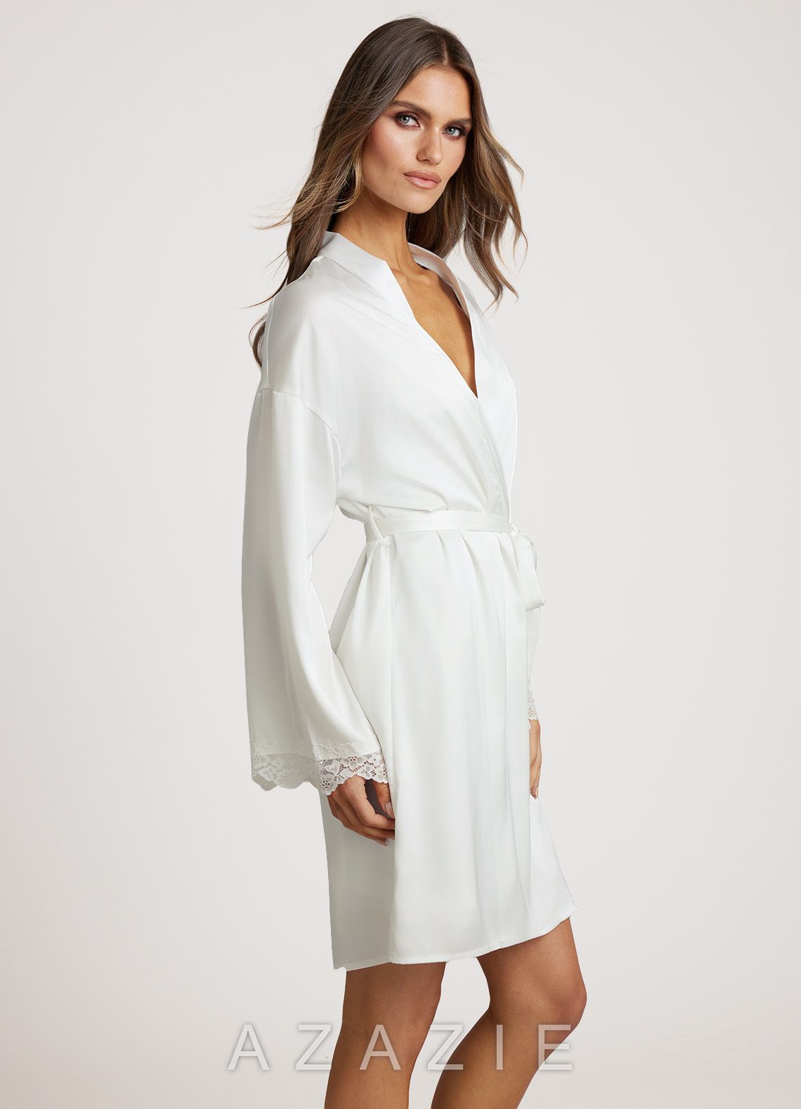 Satin Lace Robe & Slip Dress Set