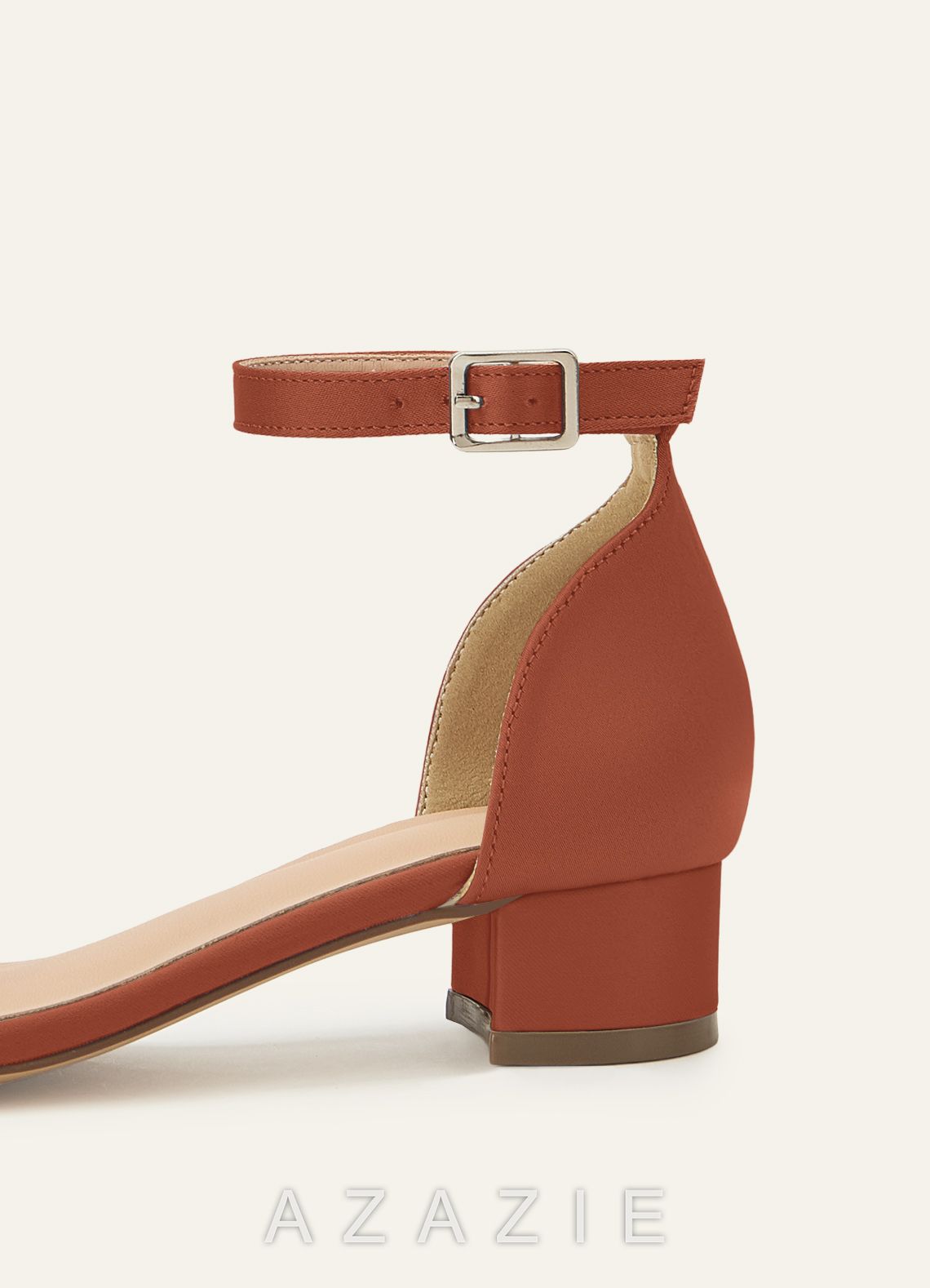 Matching Color Matte Satin One Strap Girls' Heel Sandals