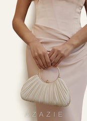 Satin Pleated Handbag  gold