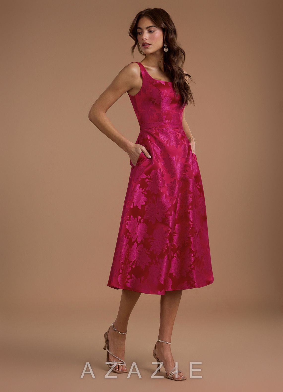 Kaylen {color} Midi Dress  sp_ruby_fuchsia_#rf134452