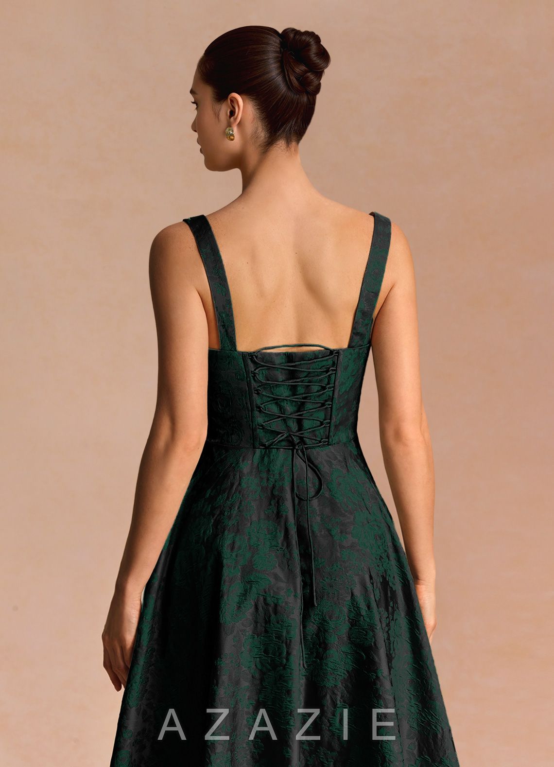 Azara {color} Midi Dress  sp_emerald_black_#eb134985