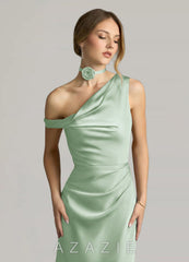 Matching Color Matte Satin Rose Flower Rope Necklace