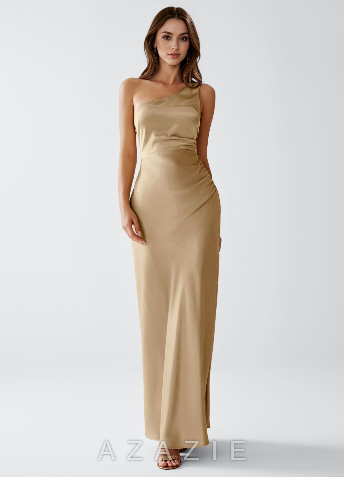 Arlelle {color} Luminous Satin Maxi Dress  sp_dark_champagne_#dc466