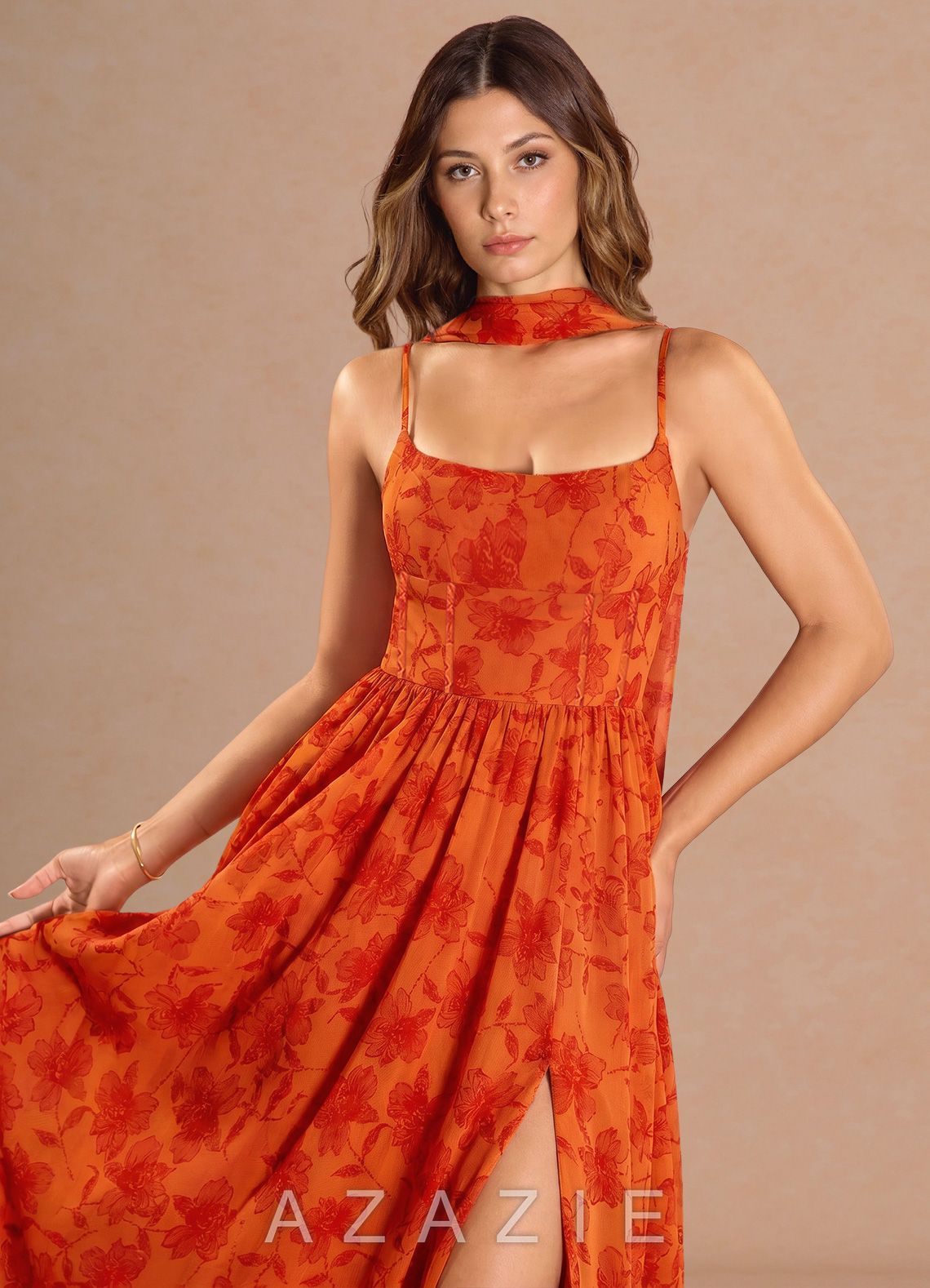 Arianell {color} Maxi Dress  sp_tangerine_#te134835