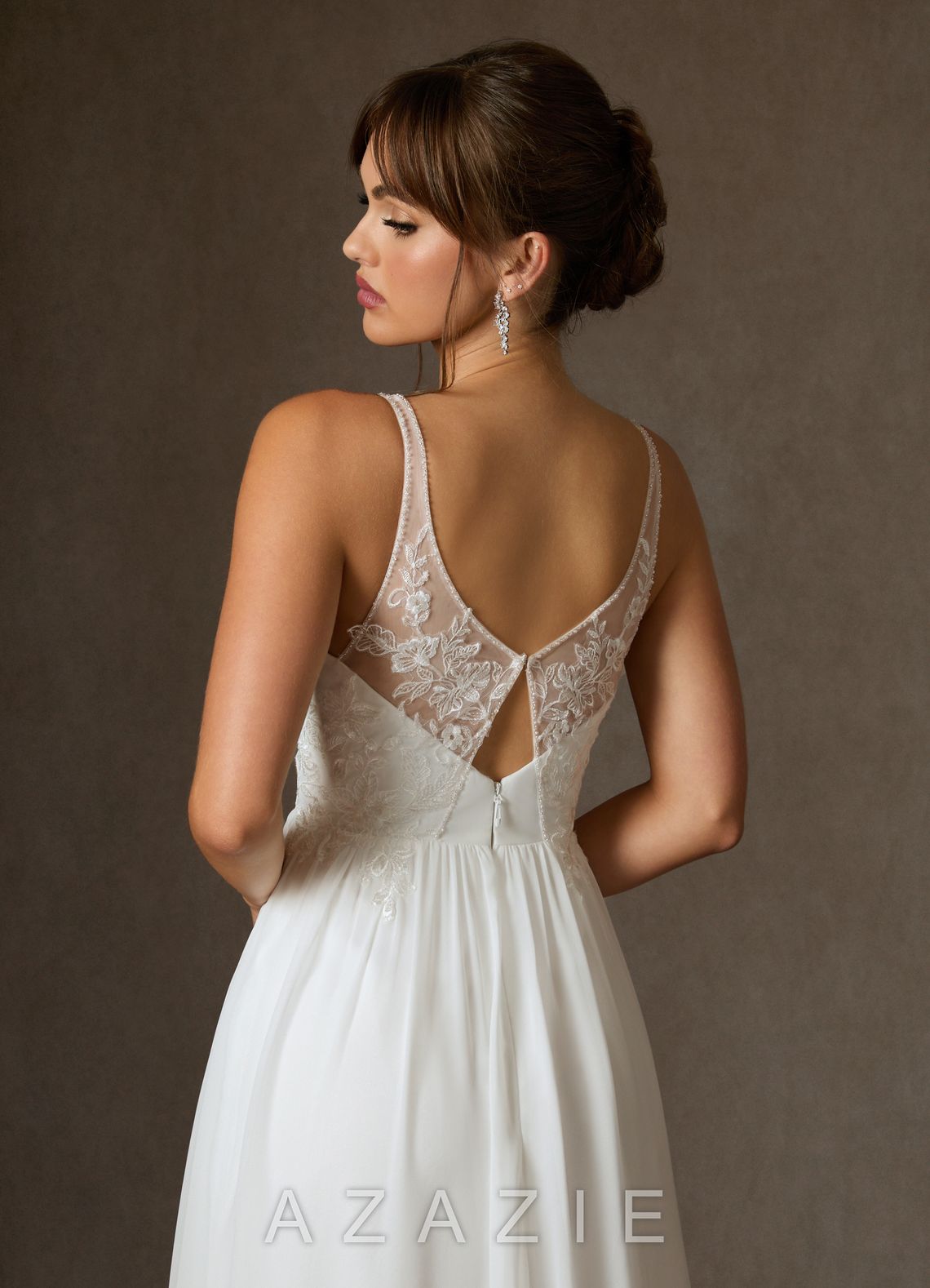 Azazie Carmella Wedding Dress Diamond White A-Line Sequins Chiffon Dress diamond_white