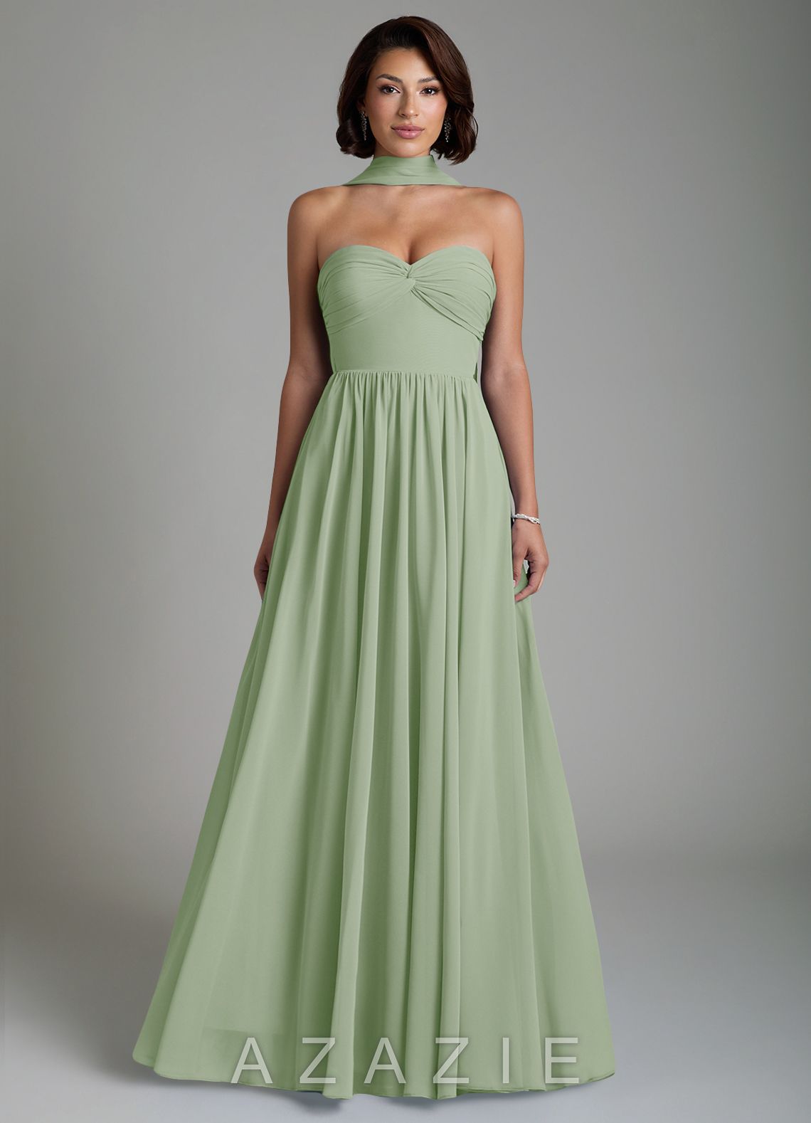 Azazie Petra Dusty Sage A-Line Corset Chiffon Dress dusty_sage