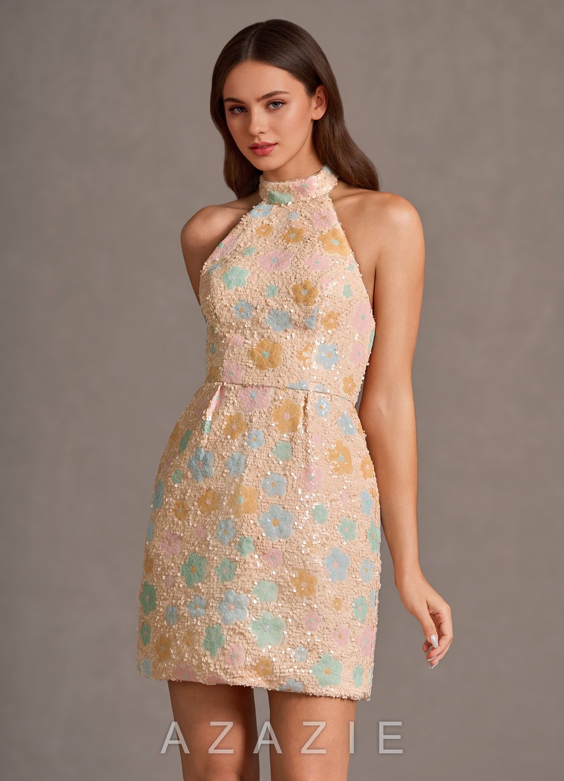 Beatrixa Champagne Mini Dress