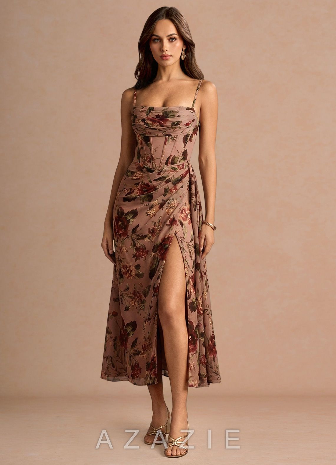 Aurra {color} Midi Dress  sp_mauve_multi_#mm134318