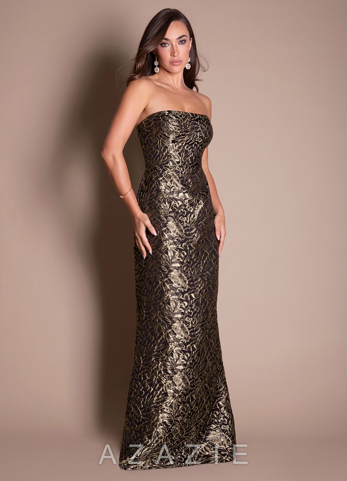 Amali {color} Gown  sp_ebony_gold_#eg134200