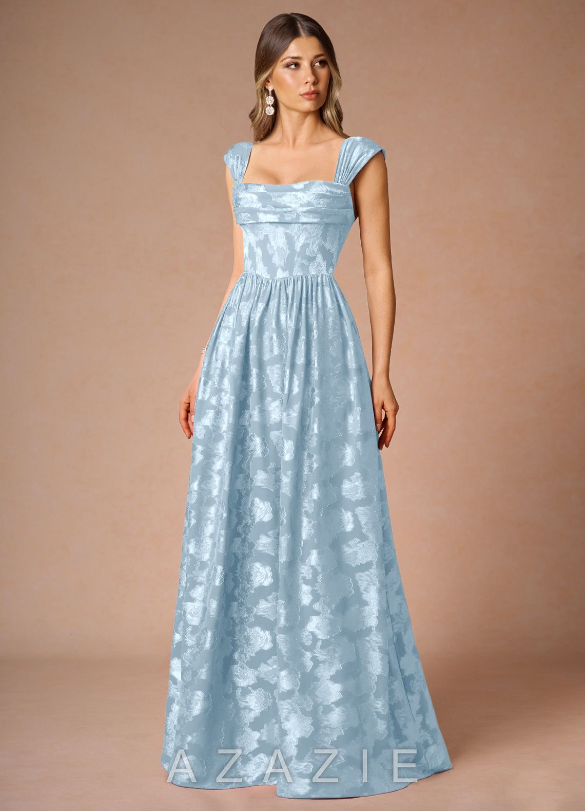 Hazel {color} Pleated Maxi Dress  sp_powder_blue_#pb134304