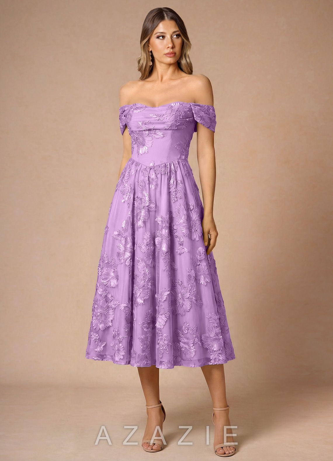 Hazel {color} Midi Dress  sp_frosted_lilac_#fl134222