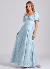 Azazie Mirian Sky Blue A-Line Sweetheart Neckline Floral Burnout Dress sky_blue