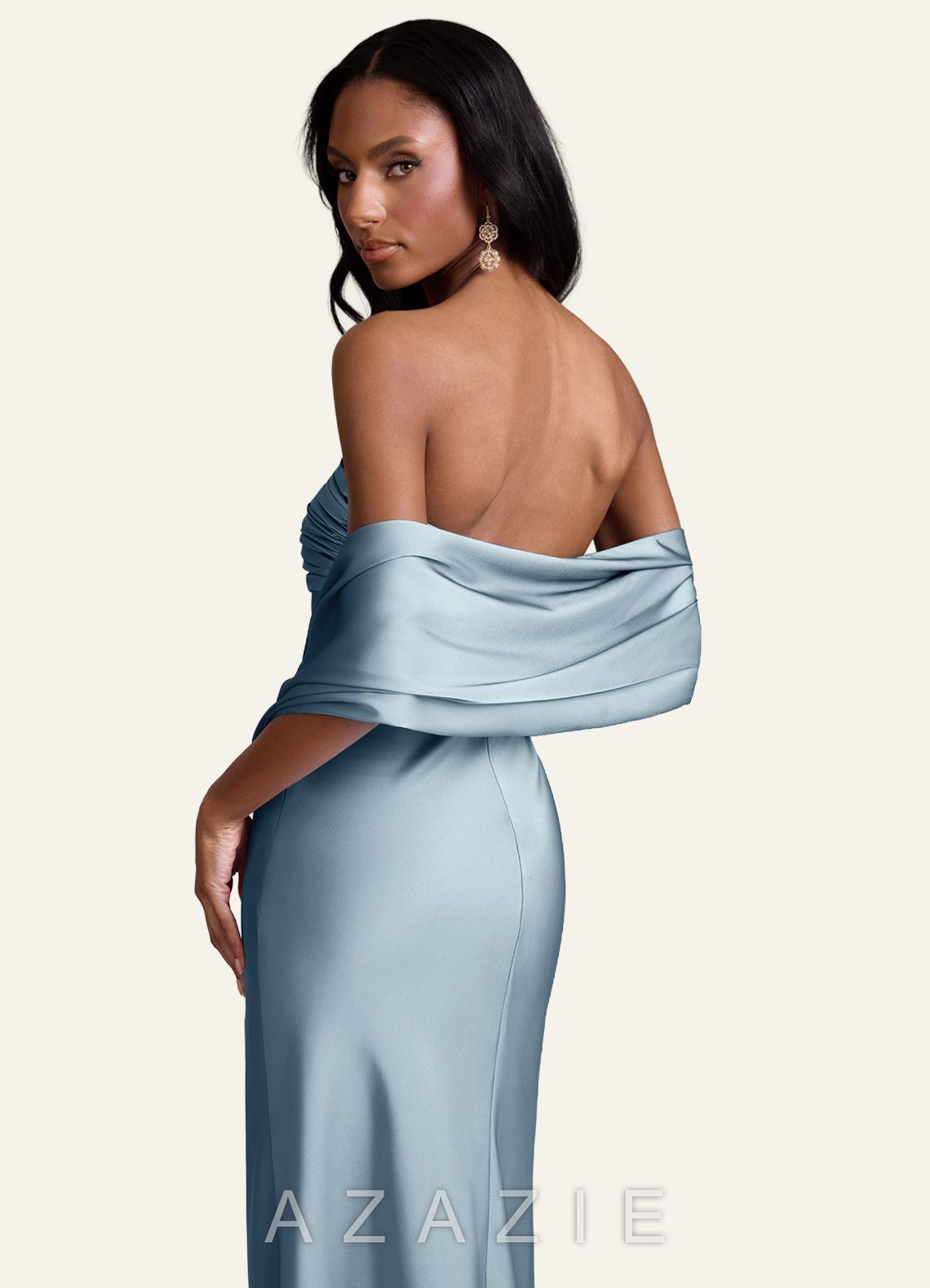 Azazie Matching Color Aleena Stretch Satin Shawl