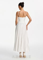 Isolde White Lace A-line Corset Maxi Dress