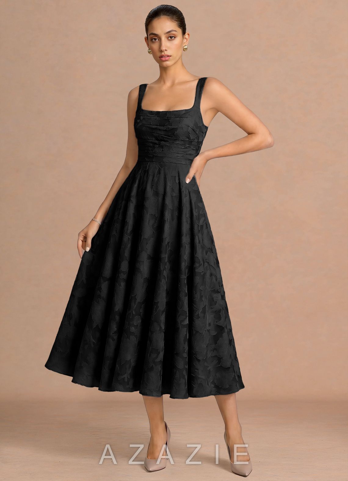 Azaria {color} Midi Dress  black
