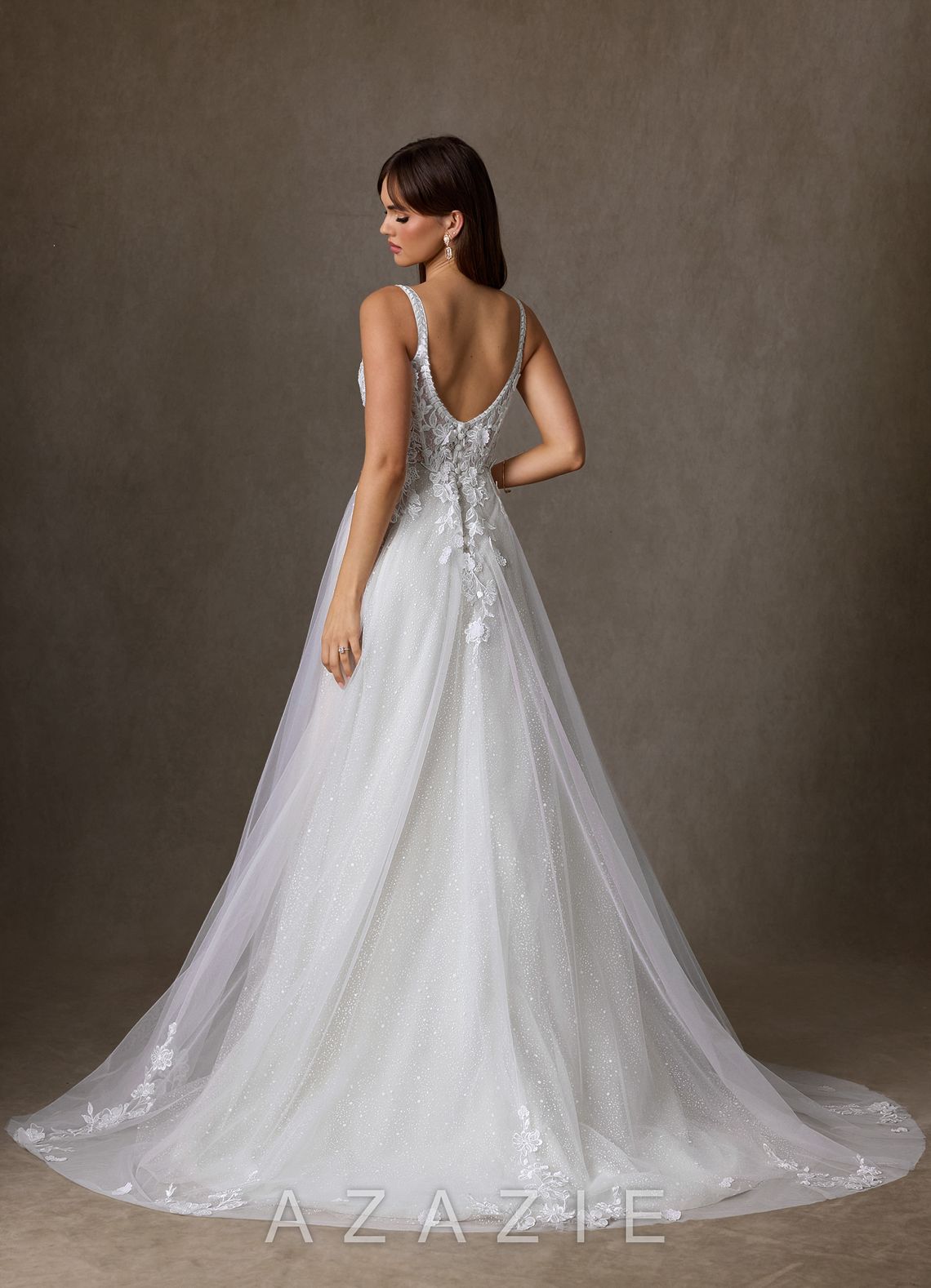 Azazie Jovana Wedding Dress Diamond White A-Line Scoop Tulle Dress diamond_white