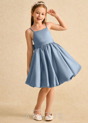 Azazie Davine Dusty Blue A-Line Spaghetti Strap Matte Satin Dress dusty_blue