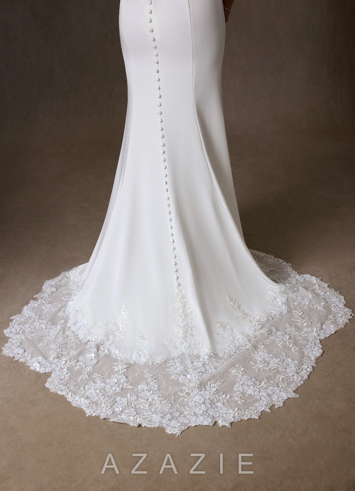 Azazie Selena Diamond White Mermaid Strapless Crepe Back Satin Dress
