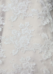 Azazie Layla Diamond White Ball-Gown Strapless Lace Dress