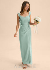 Azazie Jessamine Junior Agave Mermaid Sweetheart Neckline Chiffon Dress agave