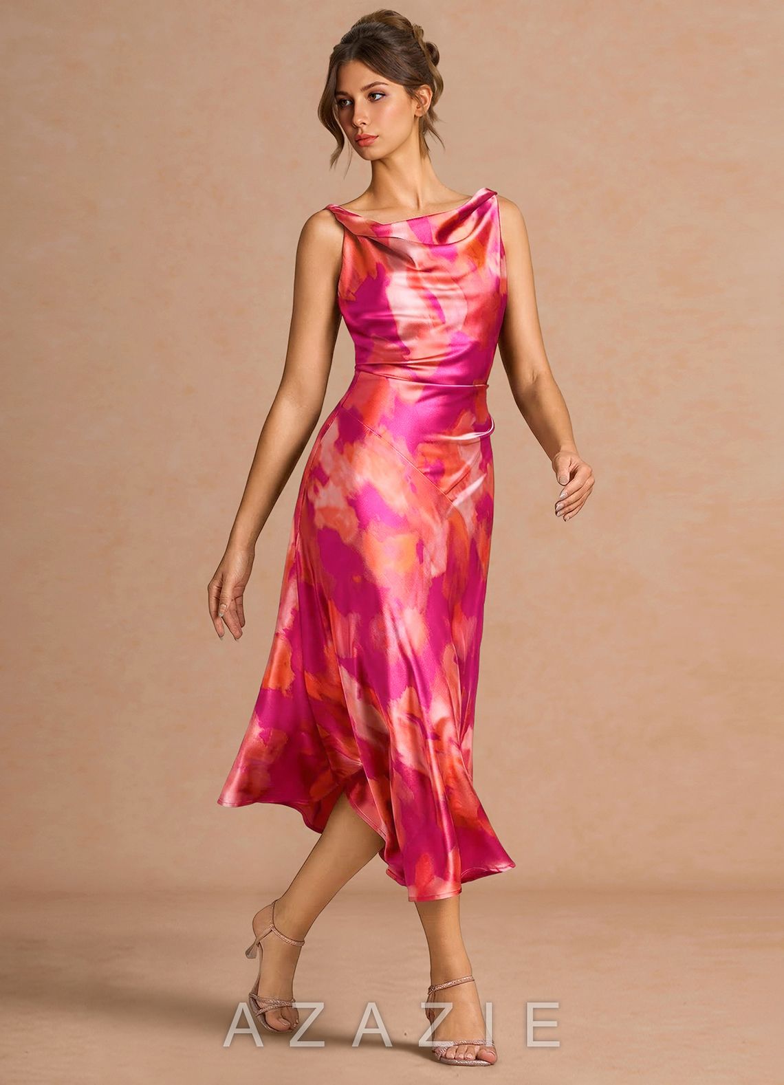 Hynelle {color} Midi Dress  sp_peach_tie_dye_#pd134442