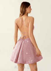 Sequorae Light Rose Pink Mini Dress