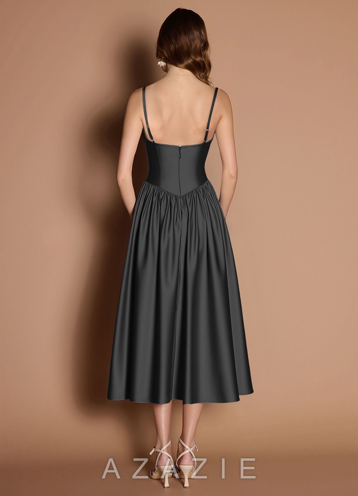 Ottilie {color} Pleated Midi Dress  black