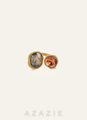 Open Toi et Moi Bezel Gemstone Ring