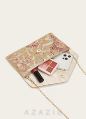 Beaded Sequin Floral Envelope Clutch