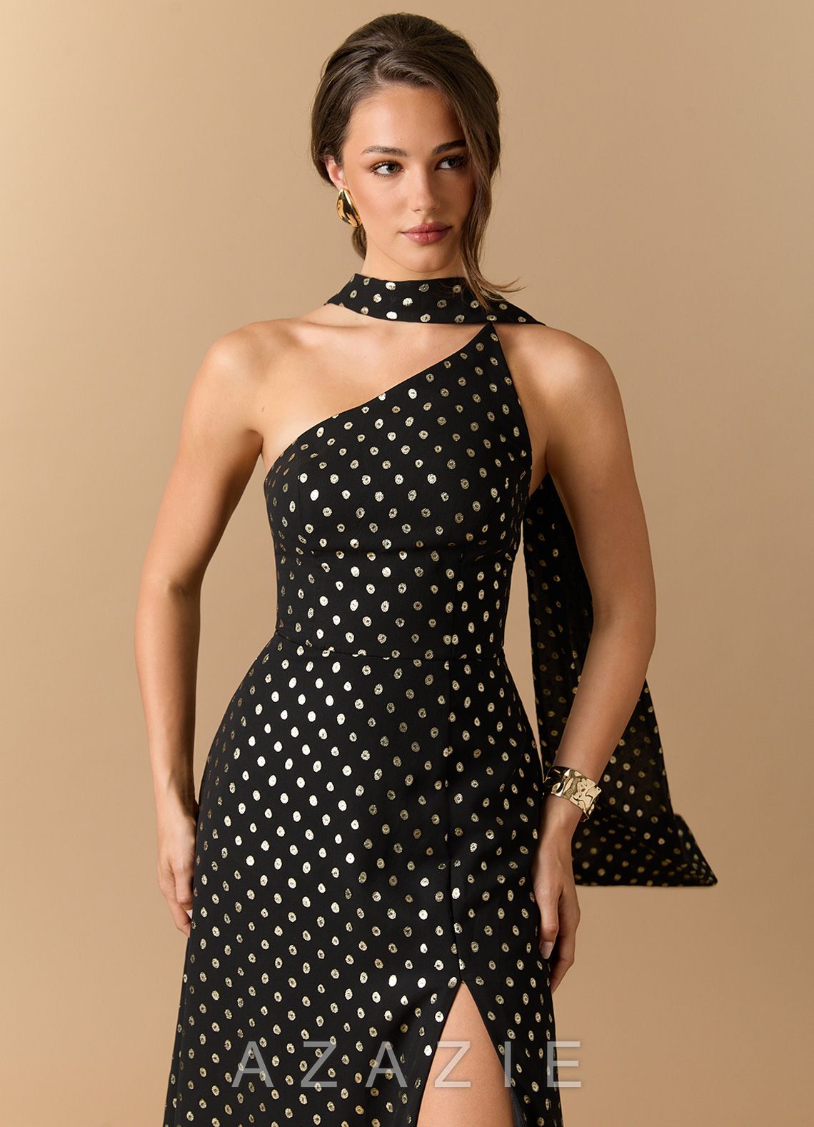 Kiera {color} Maxi Dress  sp_black_gold_polkadot_#bp134307