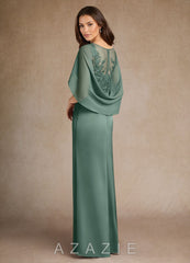 Azazie Hera Eucalyptus A-Line Lace Stretch Satin Dress eucalyptus