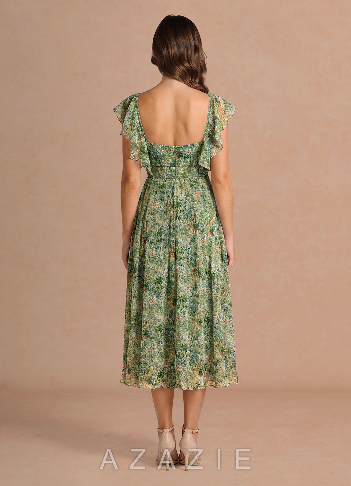 Saskia {color} Midi Dress  sp_green_floral_#gf134901