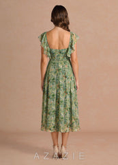 Saskia {color} Midi Dress  sp_green_floral_#gf134901