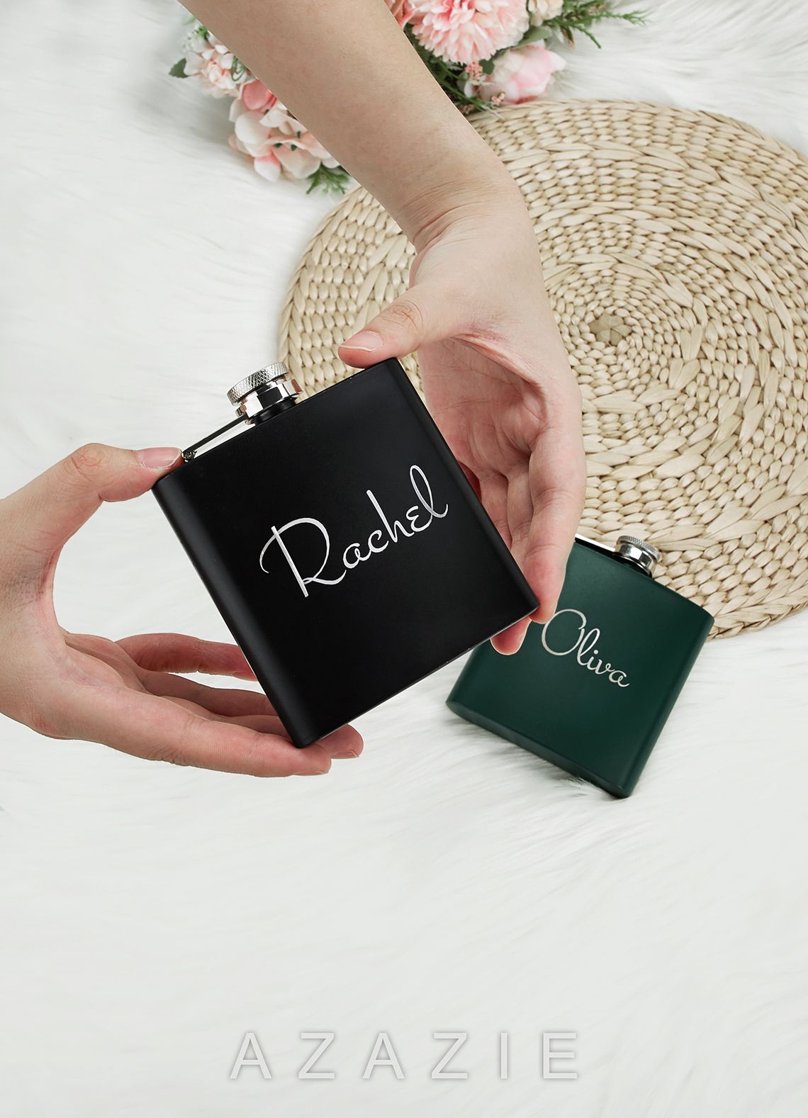 Personalized Flasks For Bridesmaid Gifts  black