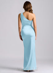 Azazie Akilah Sky Blue Mermaid One Shoulder Stretch Satin Dress sky_blue