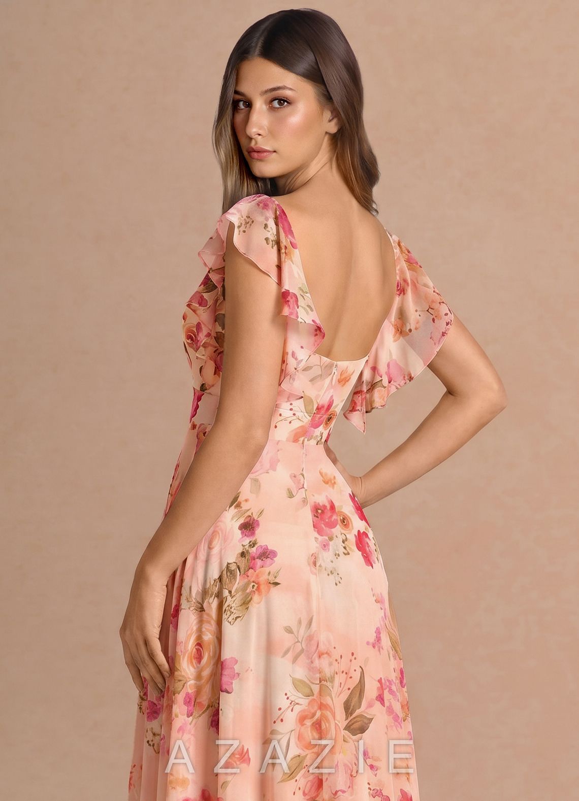 Romilly {color} Midi Dress  sp_abstract_bouquet_floral_#111401