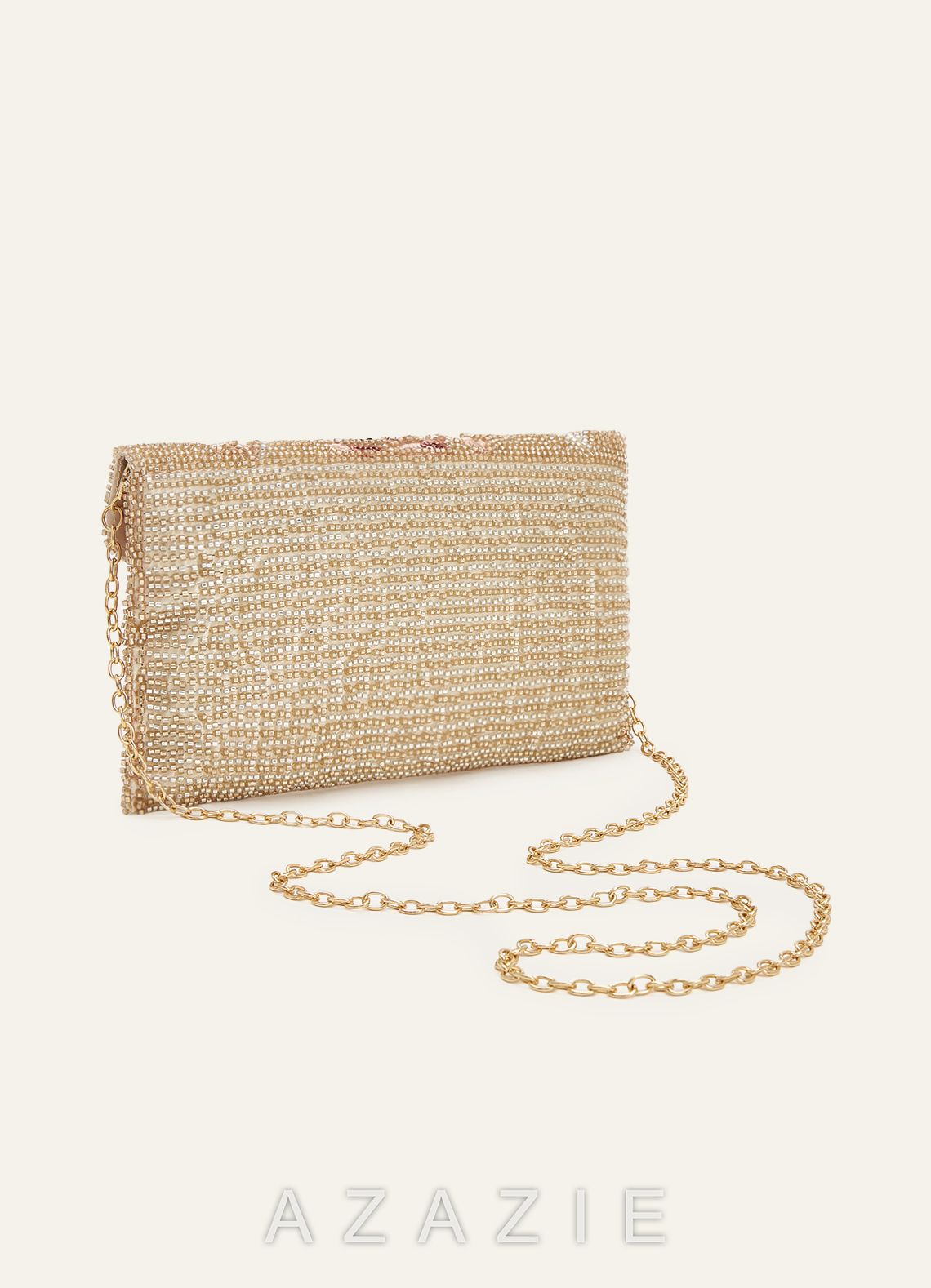 Beaded Sequin Floral Envelope Clutch