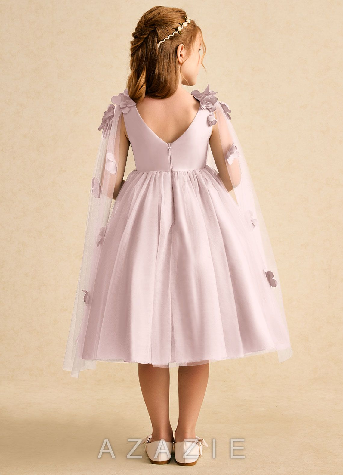 Azazie Staria Blushing Pink Ball-Gown Ruched Tulle Dress blushing_pink