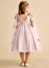 Azazie Staria Blushing Pink Ball-Gown Ruched Tulle Dress blushing_pink