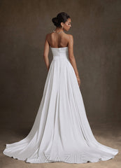 Azazie Alta Diamond White A-Line Strapless Stretch Satin Dress diamond_white