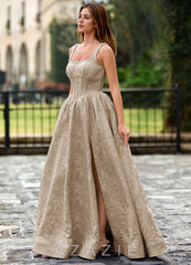 Andracas Light Apricot A-line 3D Flowers Prom Dress