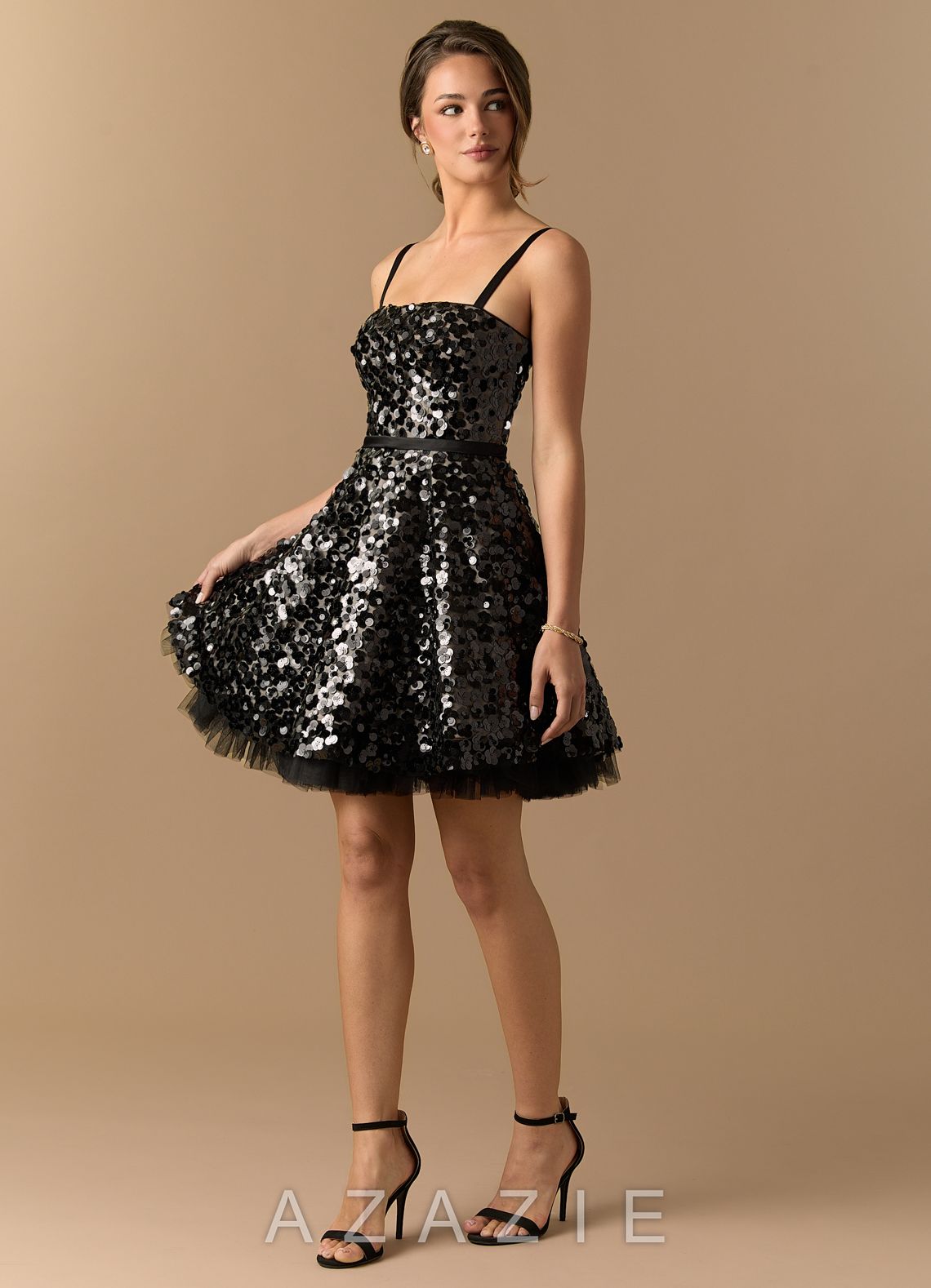 Bianka {color} Mini Dress  sp_black_shimmer_#bs134294