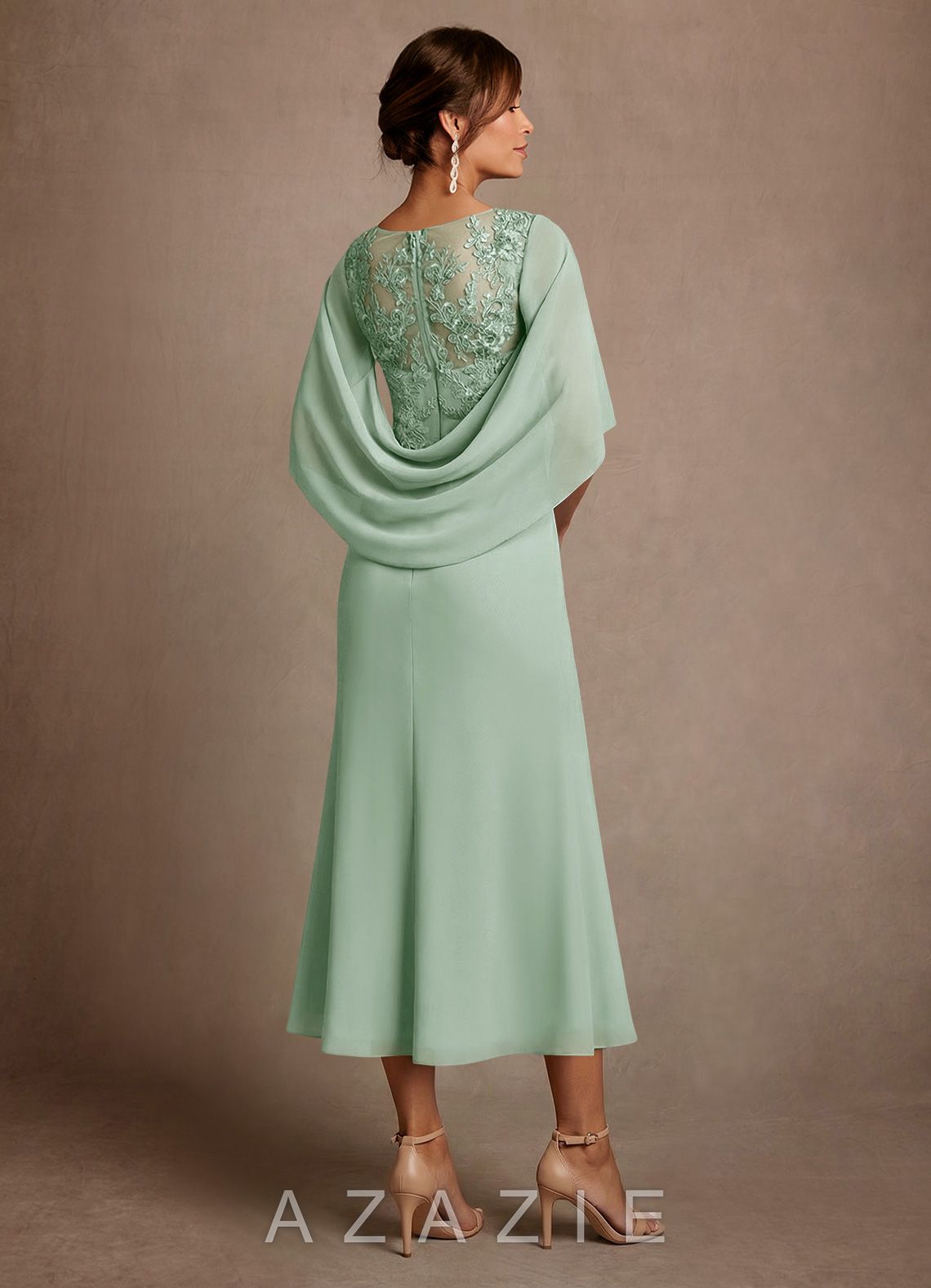 Azazie Forums Agave A-Line Lace Dress agave