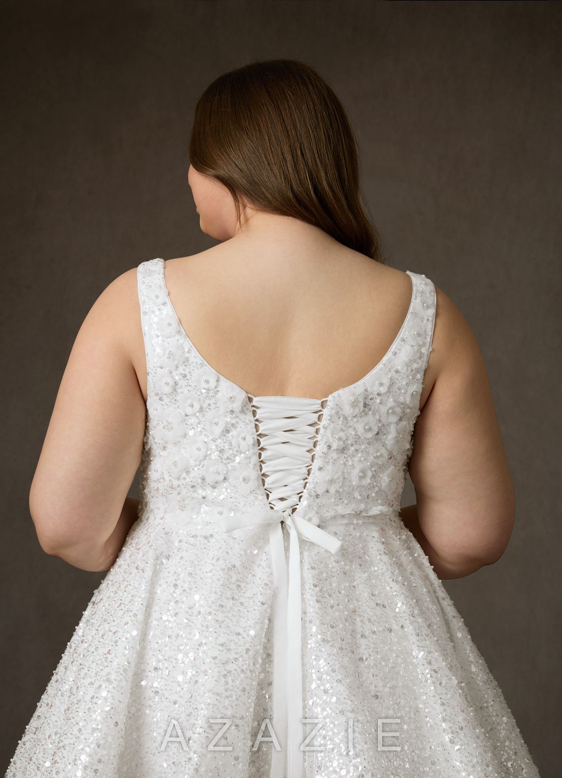 Azazie Kristi Diamond White A-Line with Pockets Beading Dress diamond_white